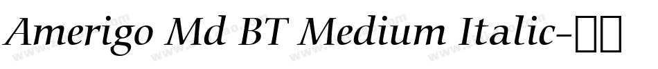 Amerigo Md BT Medium Italic字体转换